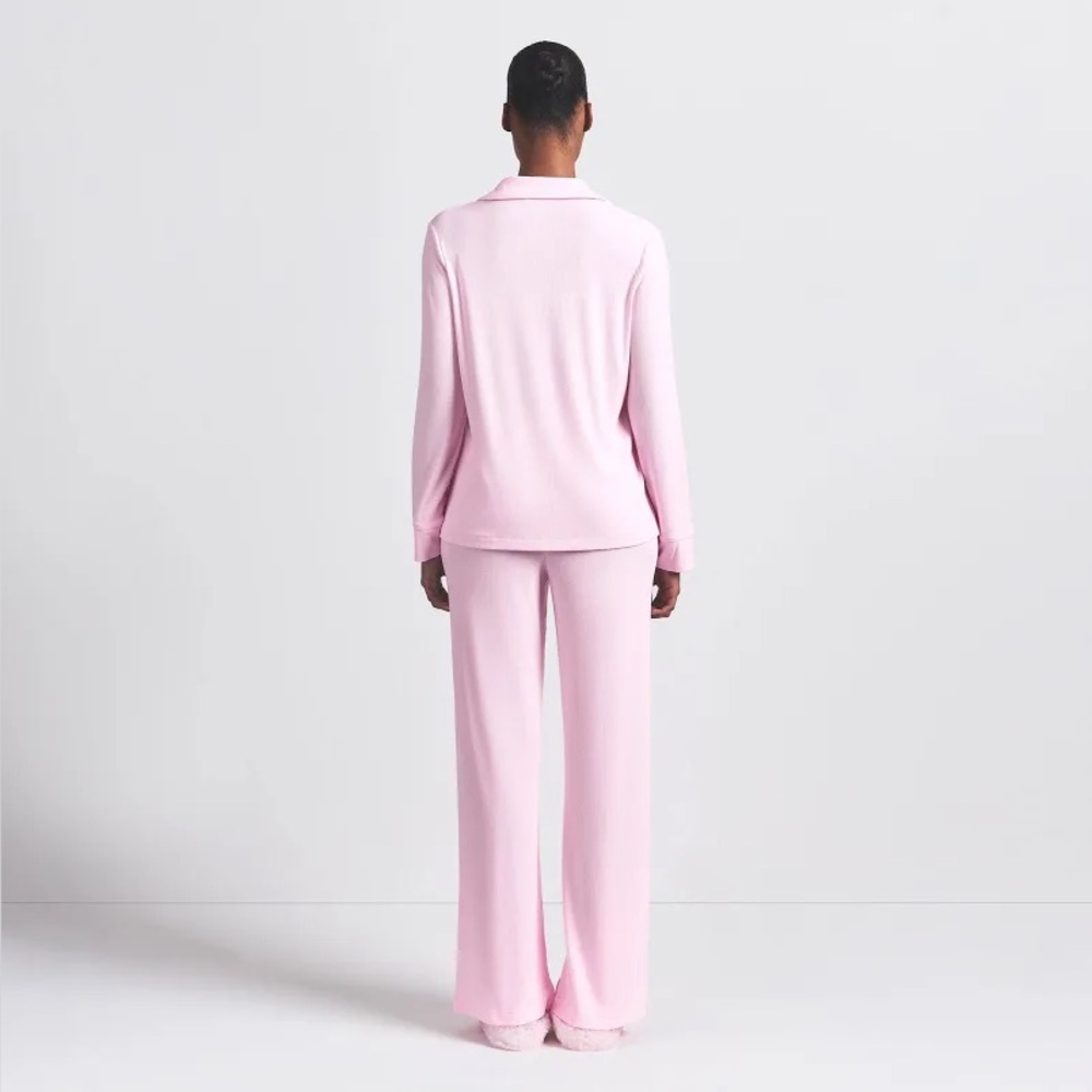NWT Skims Soft Lounge Rib Sleep Pajama Set Pink Cherry Blossom Size 2X - Picture 7 of 16